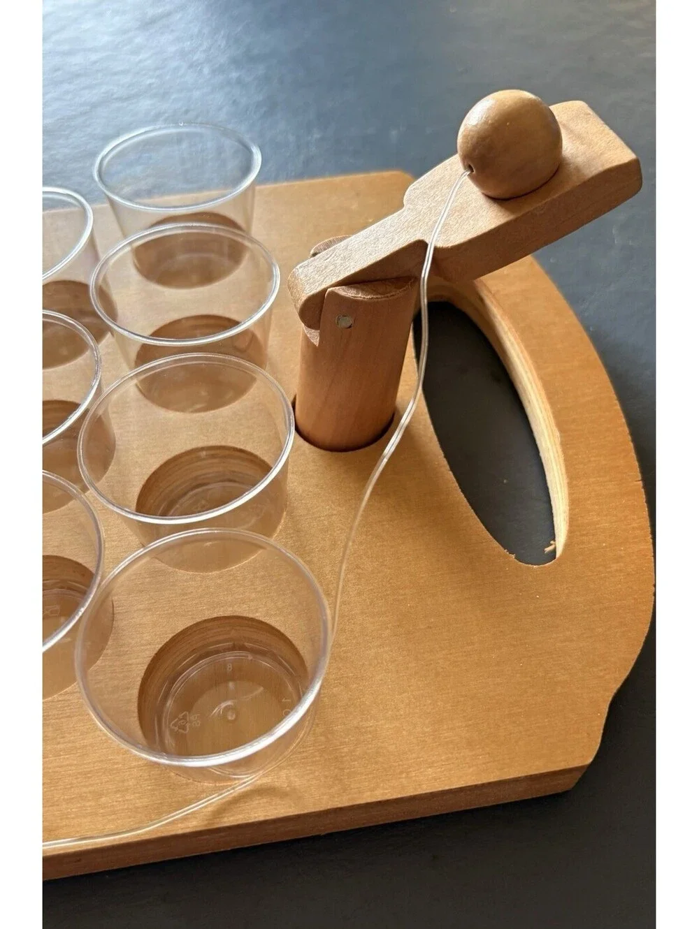 Hammer + Axe Wooden Pong Drinking Game Folding Board Set w/ 25 Cups, 2 Balls